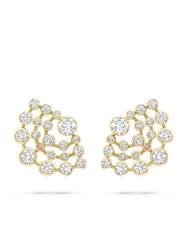 Dual-tone gem earrings-Raindance Chelsea Yellow Gold Diamond Earrings