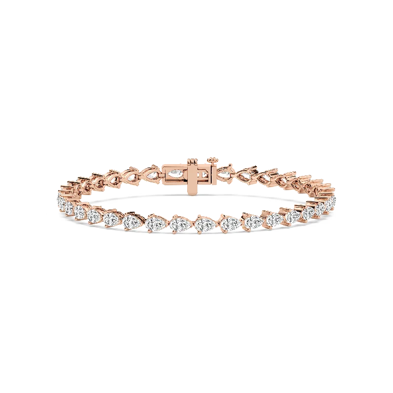 Pink gold bangles-Pear Tennis Bracelet