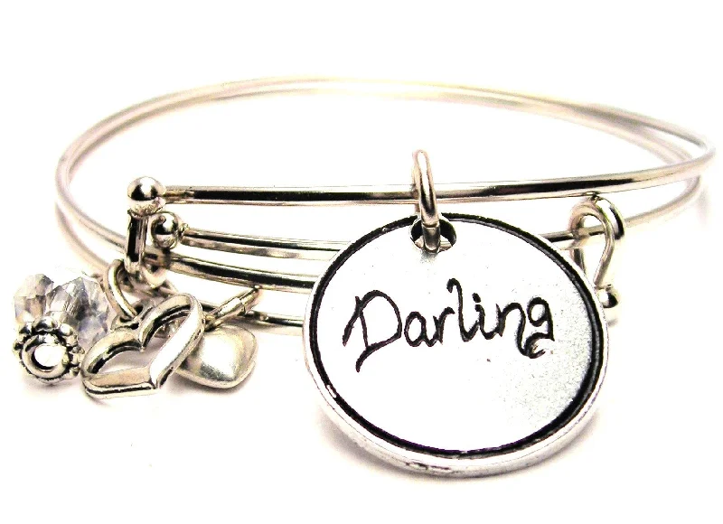 Wide gold bangles-Darling Expandable Bangle Bracelet Set