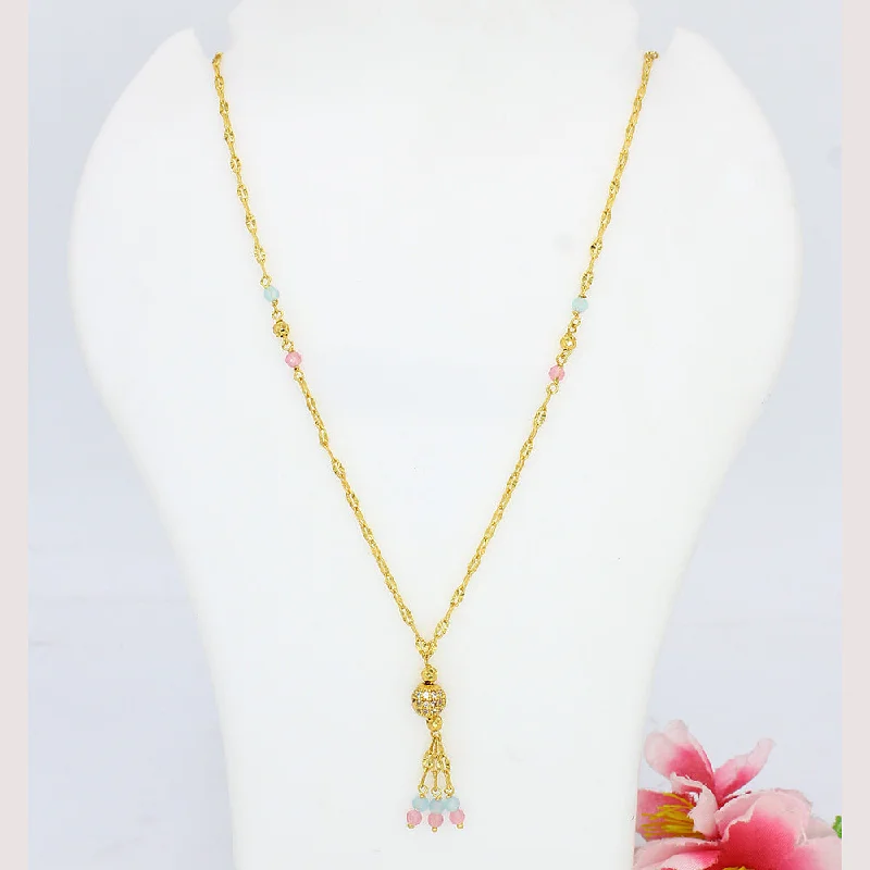 Emerald gem necklaces-Mahavir Gold Plated Necklace (Assorted Design)