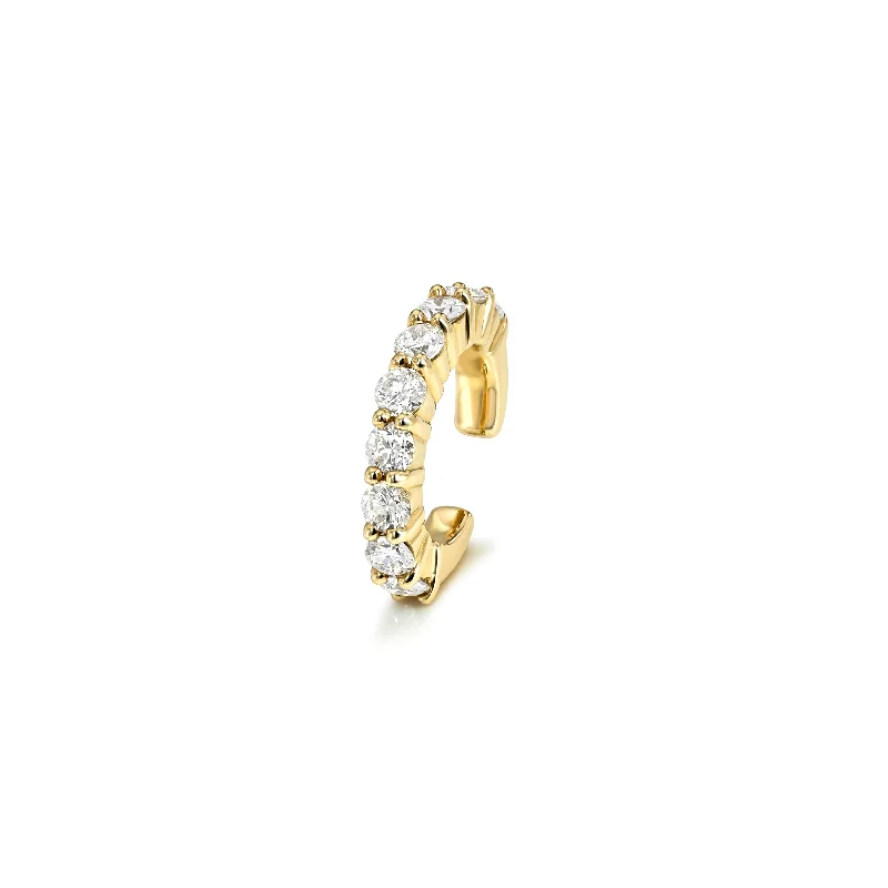 Quirky pair earrings-Pavé Diamond Ear Cuff