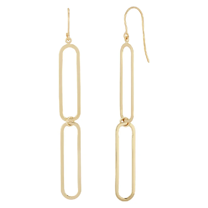 Deco charm earrings-14k Paperclip Dangle Earrings