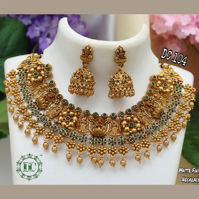 Bamboo braid necklaces-Diksha Collection Gold Plated Necklace Set