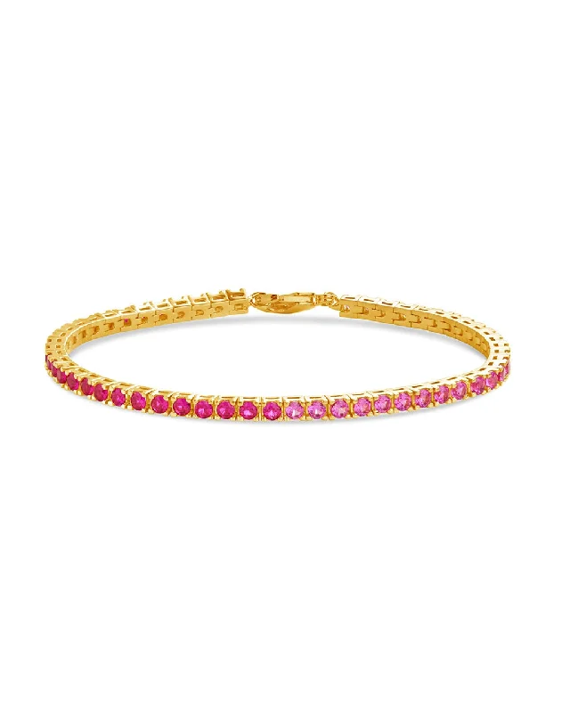 Elastic thread bangles-Hues of Pink Tennis Bracelet