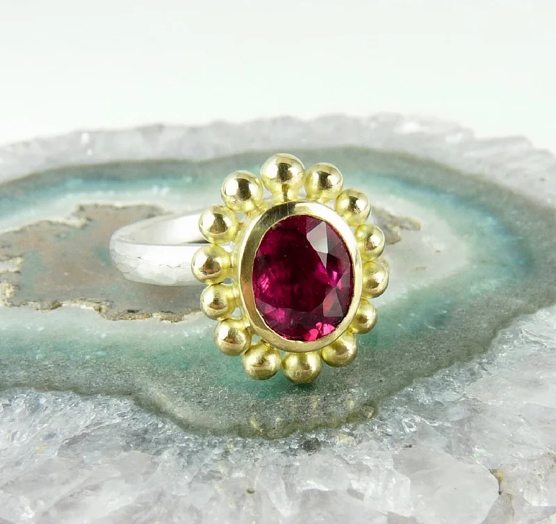 Sleek band rings-Rubellite Tourmaline Courtesan Ring