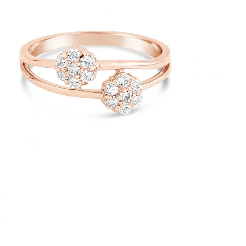 Tiny star rings-Park Lane Rose Gold Plated Ring with Crystal Stones