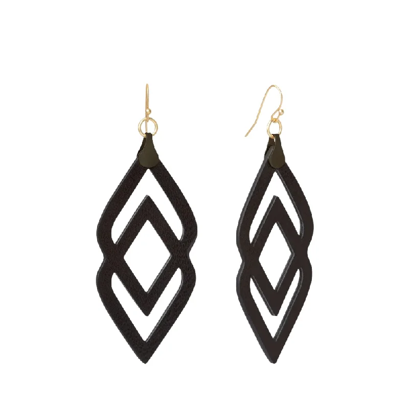 Polished charm earrings-Spartina Deco Drama Leather Earrings