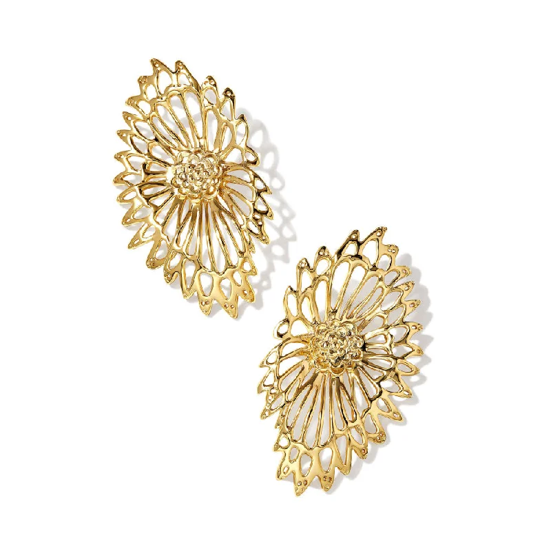 Square gem earrings-Kendra Scott Brielle Gold Statement Earrings