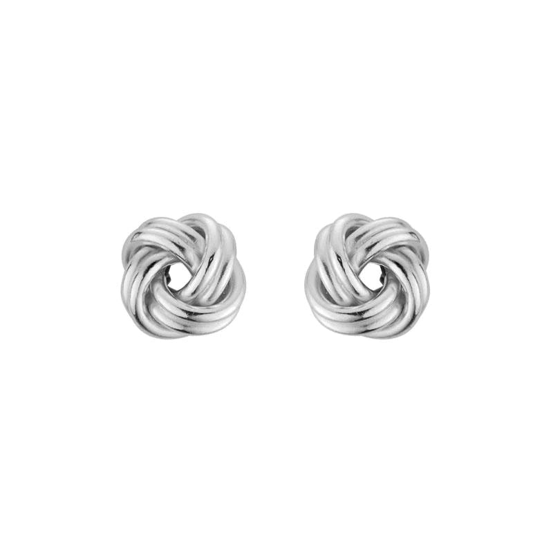 Reef knot earrings-Sterling Silver Love Knot Earrings