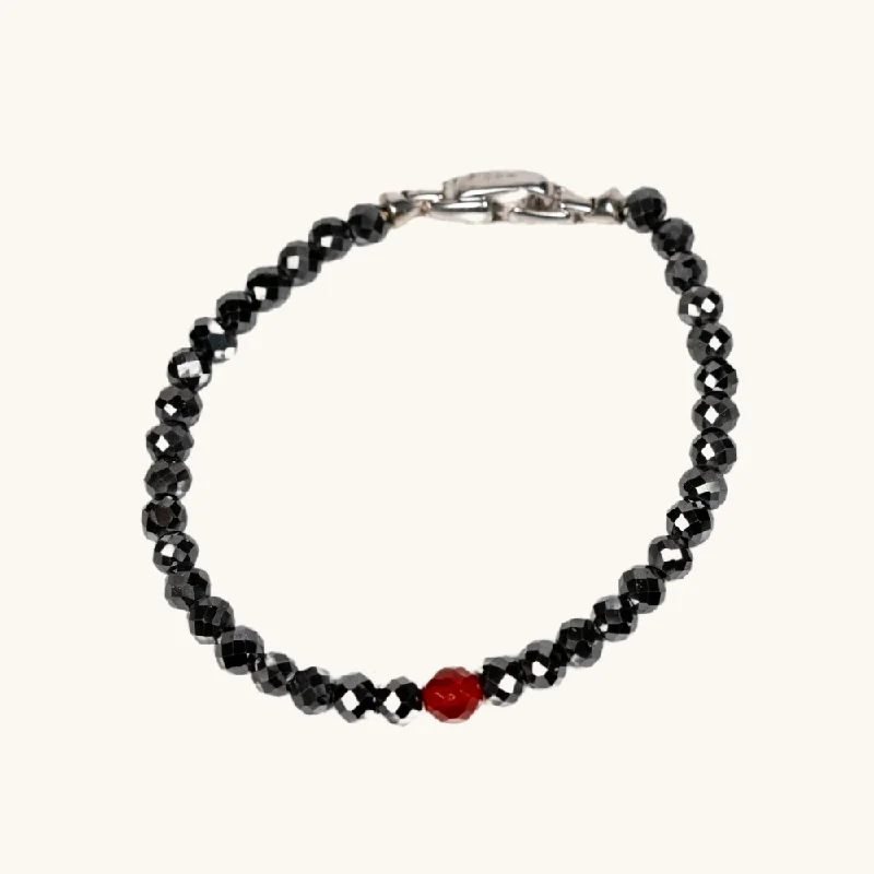 Astro charm bangles-Red and Black Moissanite Bracelet