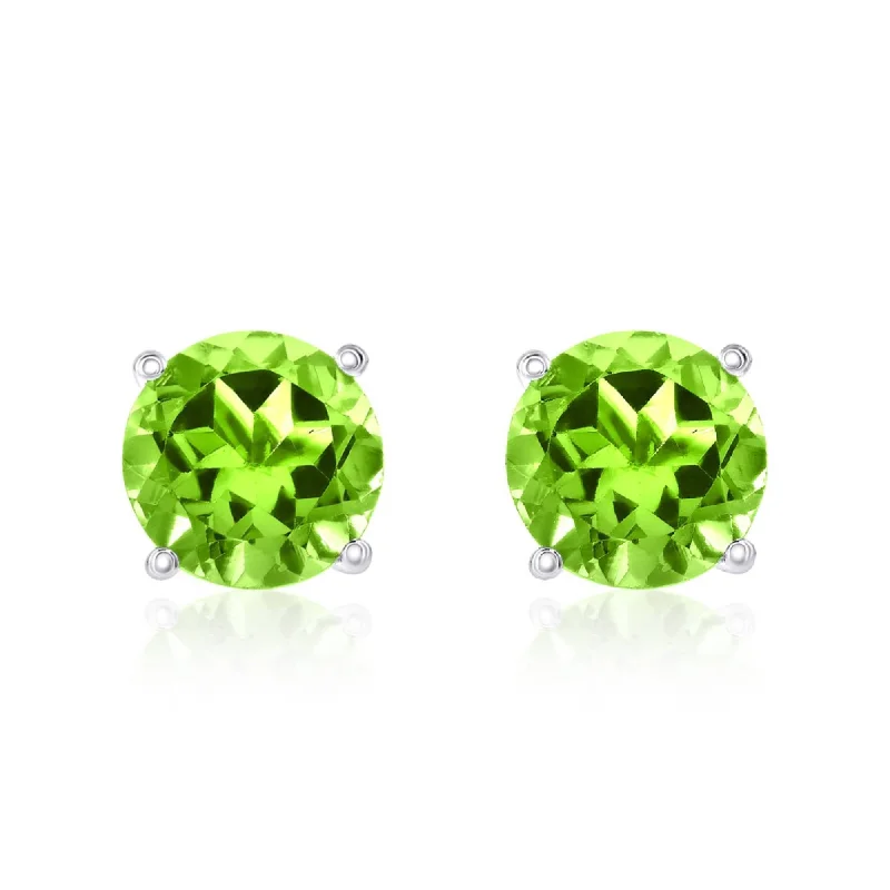 Minimal gem earrings-Smyth Jewelers 14k Gold Peridot Stud Earrings