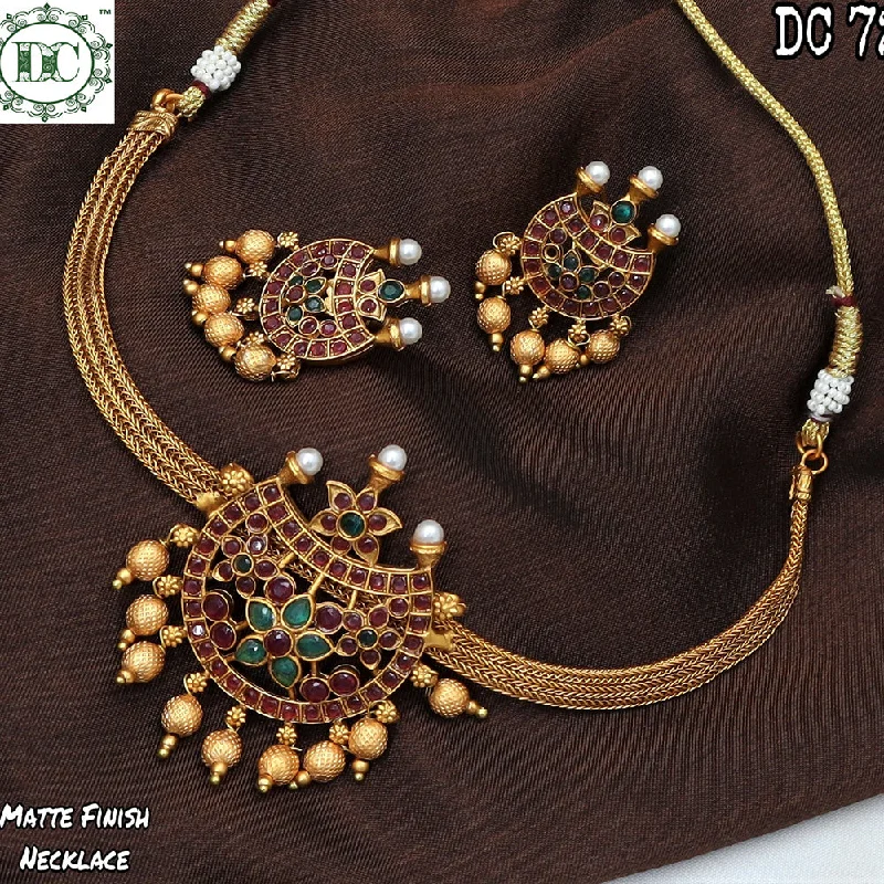 Multi-strand necklaces-Diksha Collection Gold Plated Necklace Set