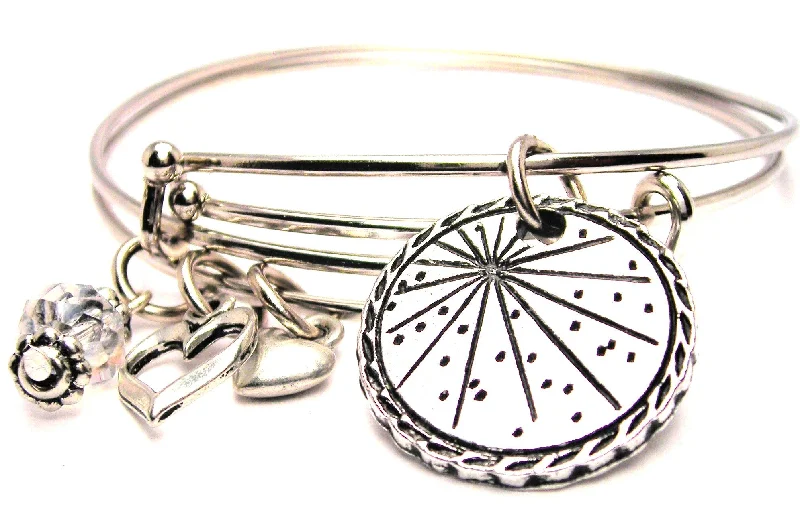 Full moon bangles-The North Star Detailed Trim Expandable Bangle Bracelet Set