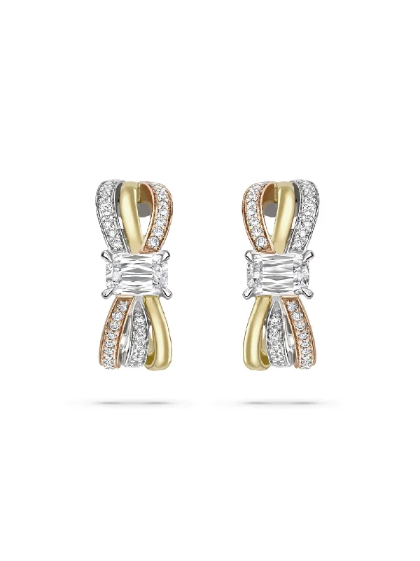 Tiny dot earrings-Ribbons Ashoka Diamond Hoop Earrings