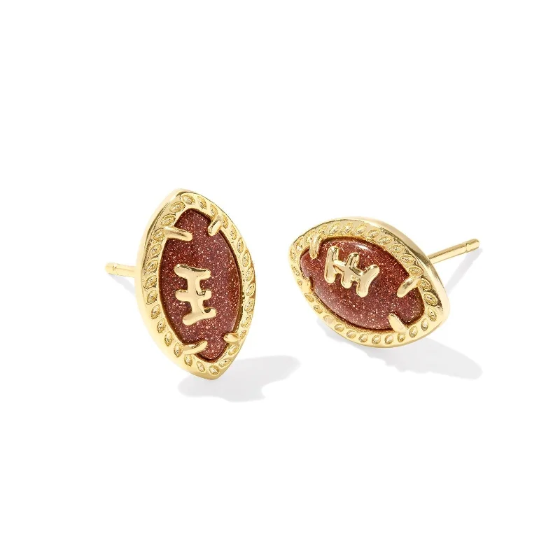 Birch charm earrings-Kendra Scott Football Stud Earrings