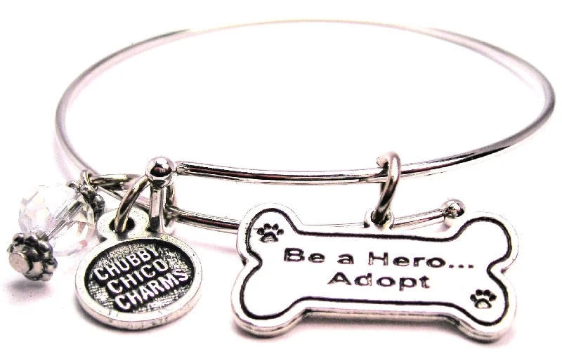 Pinch clasp bangles-Be A Hero... Adopt Expandable Bangle Bracelet