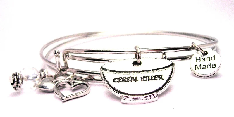 Alloy weave bangles-Cereal Killer Expandable Bangle Bracelet Set