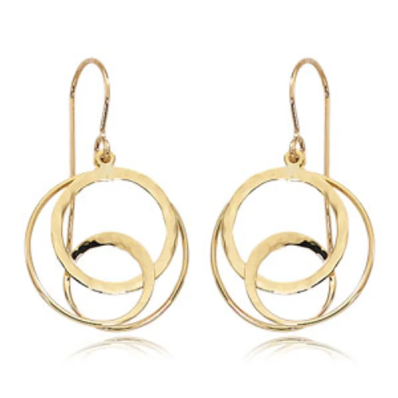 Crystal braid earrings-14k Gold Interlocking Loop Earrings