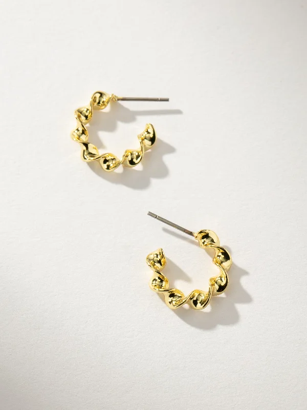 Flat badge earrings-Twist Mini Hoop Earrings