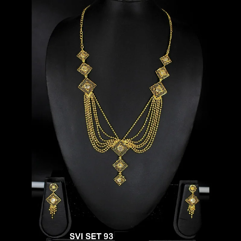 Eight-strand necklaces-Mahavir Forming Gold Necklace Set - SVI SET 93