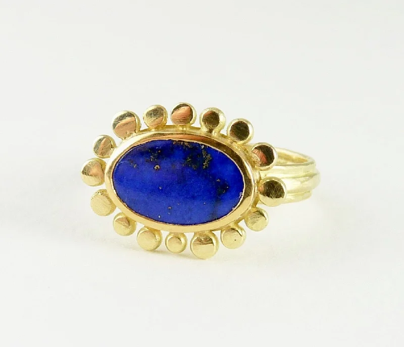 Beaded gem rings-18ct gold Lapis Lazuli Courtesan ring