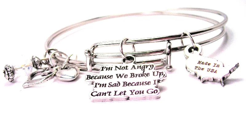 Flat twist bangles-I'm Not Angry Because We Broke Up I'm Sad Because I Cant Let You Go Expandable Bangle Bracelet Set