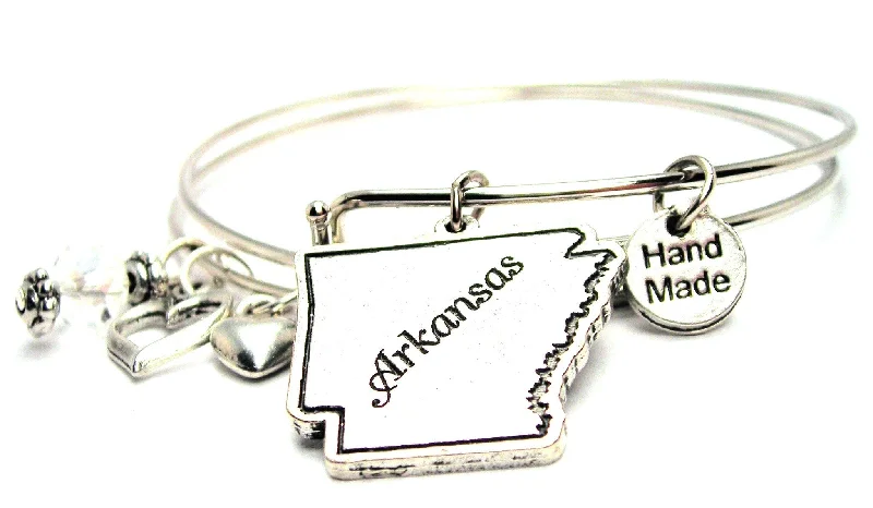 Shiny bead bangles-Arkansas Expandable Bangle Bracelet Set