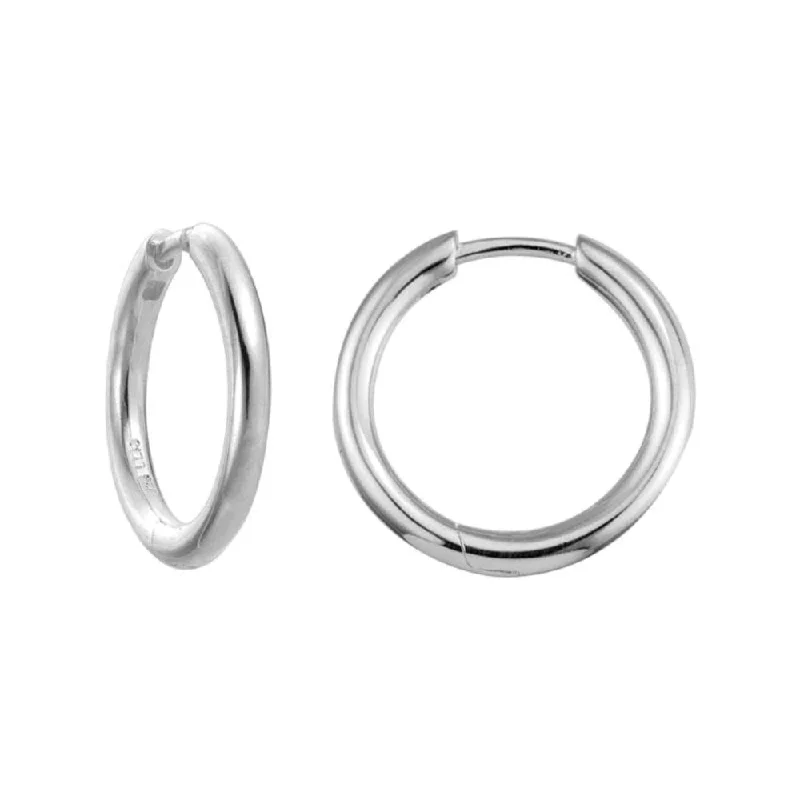 Bold cuff earrings-Sterling Silver Endless Clasp Hoop Earrings