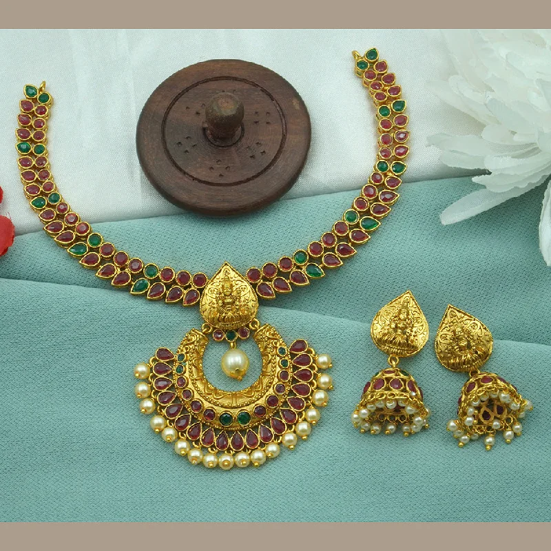 Boho fringe necklaces-Diksha Collection Gold Plated Necklace Set