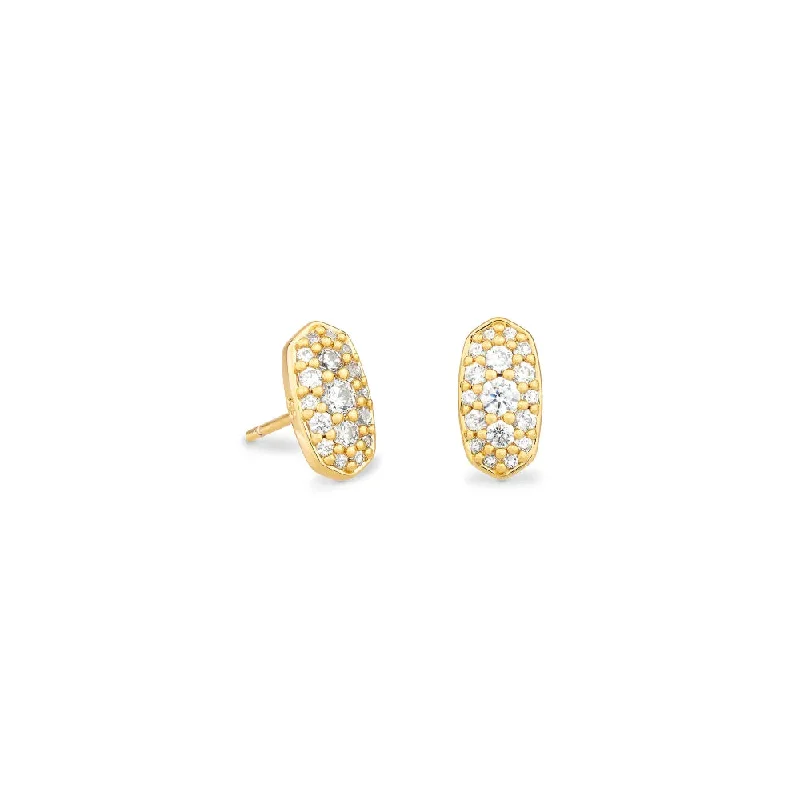 Wide hoop earrings-Kendra Scott Grayson Stud Earrings in White Crystal