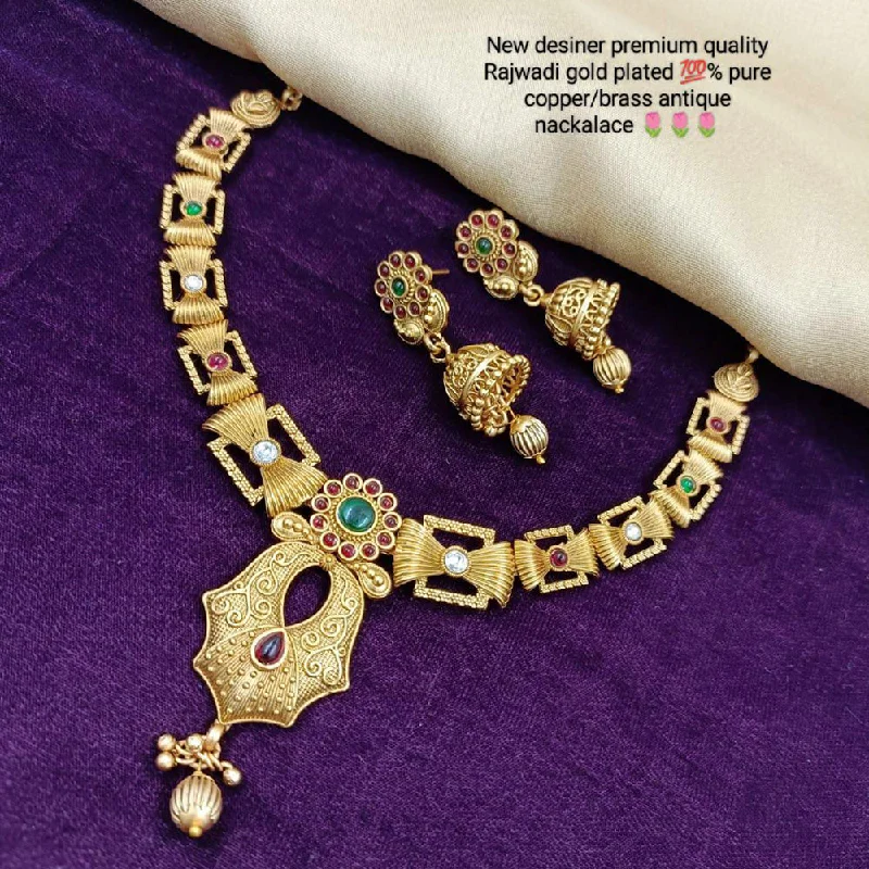 Stellar star necklaces-Manisha Jewellery Gold Plated Traditional Necklace Set