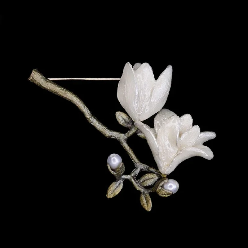 Sleek modern brooch-Magnolia Brooch