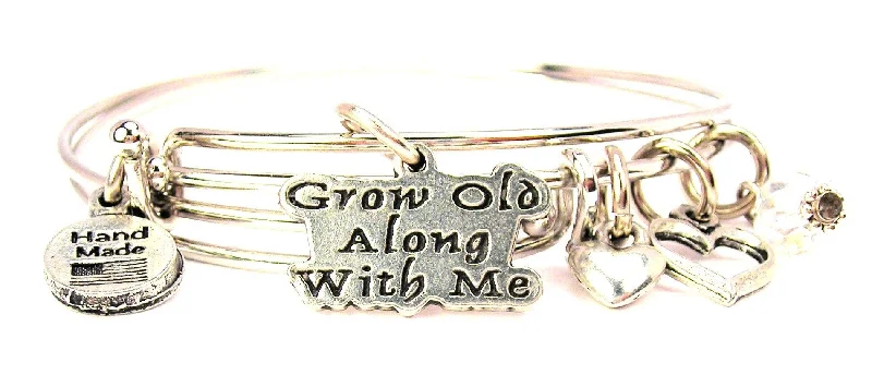 Tide shape bangles-Grow Old Along With Me Expandable Bangle Bracelet Set