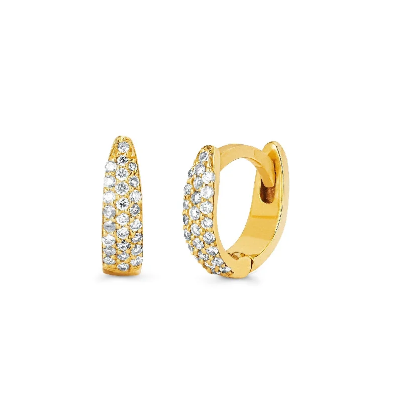 Polished gem earrings-Micro Pave Tusk Huggie | Ready to Ship