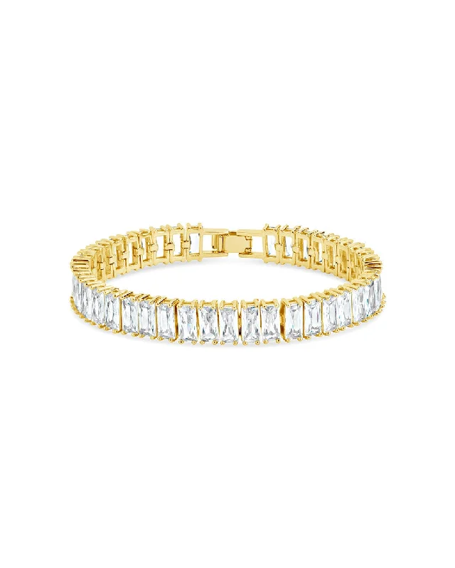 Dual-metal bangles-Martha CZ Tennis Bracelet