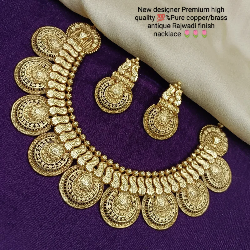 Nine-strand necklaces-Manisha Jewellery Gold Plated Traditional Necklace Set