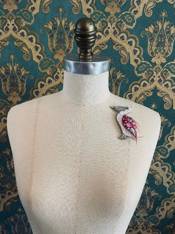 Wide bar brooch-Flamingo Brooch