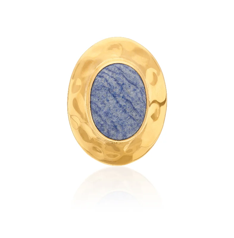 Bent shank rings-Anna Beck Gold Wavy Dumortierite Ring