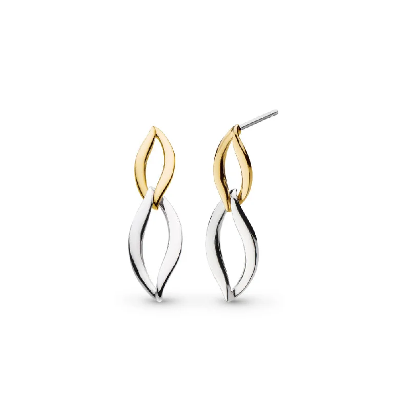 Subtle drop earrings-Kit Heath Entwine Twine Link Golden Drop Earrings