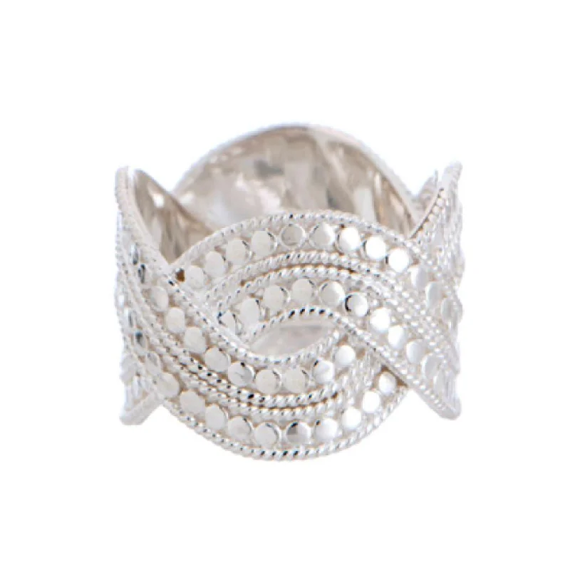 Polished stone rings-Anna Beck Sterling Silver Classic Woven Band Ring