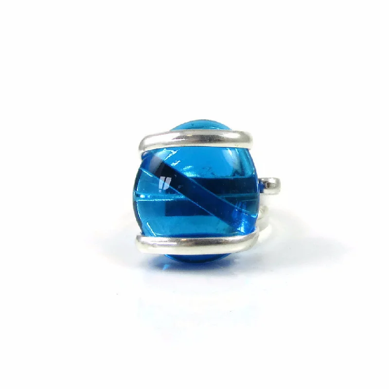 Curved shank rings-Parallel Ring - Turquoise Crystal