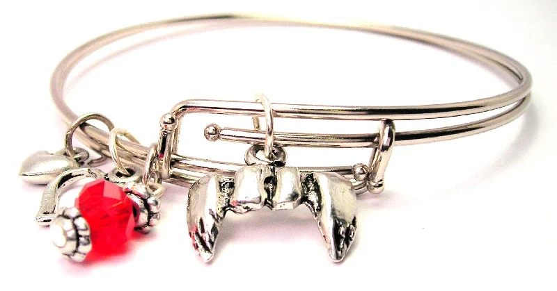 Tiny wing bangles-Vampire Teeth Style 3 Expandable Bangle Bracelet Set