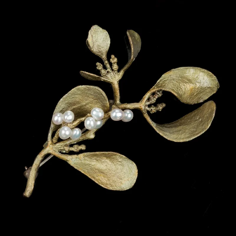 Worn texture brooch-Mistletoe Brooch