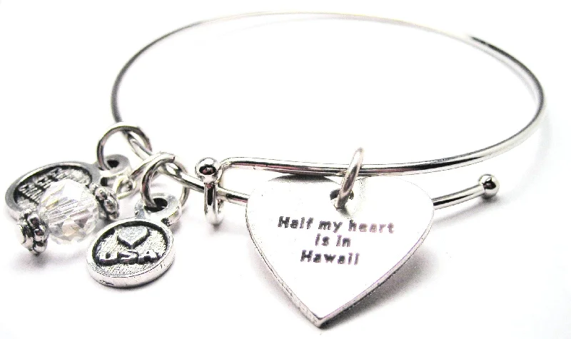 Drape-style bangles-Half My Heart Is In Hawaii Bangle Bracelet