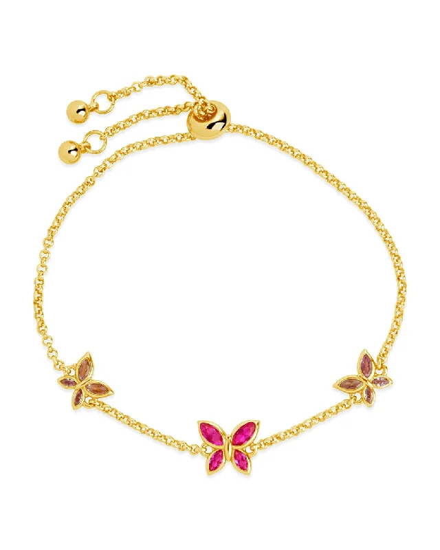 Pure crystal bangles-Caria CZ Butterfly Bolo Bracelet