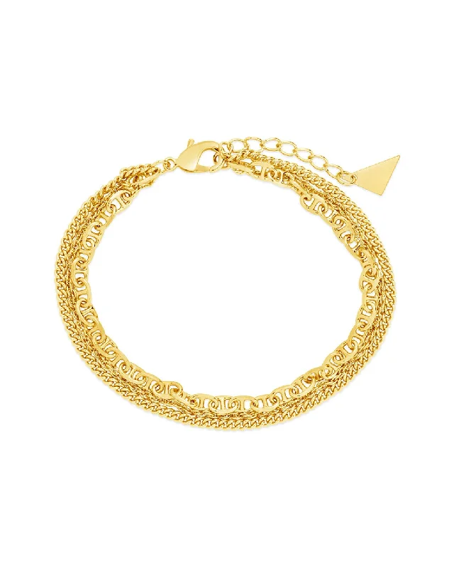 Bold cuff bangles-Nevaeh Layered Chain Bracelet