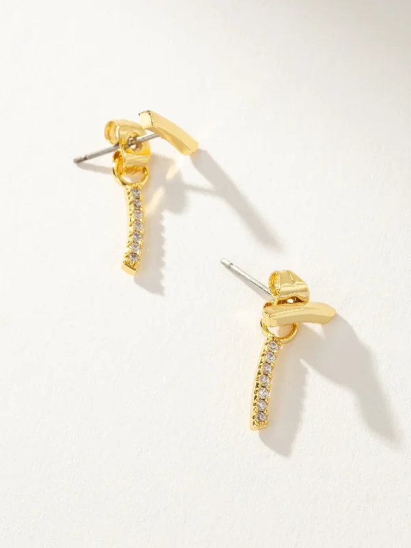 Thick bar earrings-Dimensional Ear Jacket