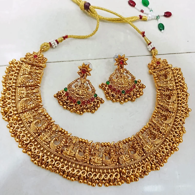 Fine bead necklaces-Manisha Jewellery Pota Stone Gold Plated Choker Necklace Set