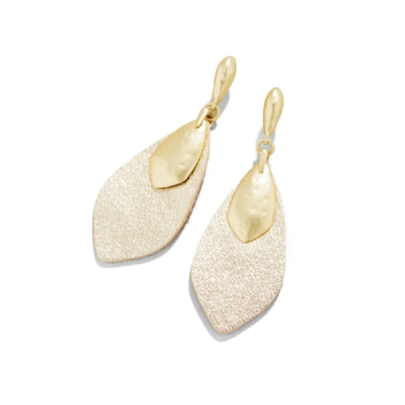 Warm clay earrings-Spartina Leather Petal Earrings