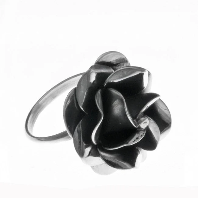 Sleek modern rings-Oxidized Rose Ring - Large